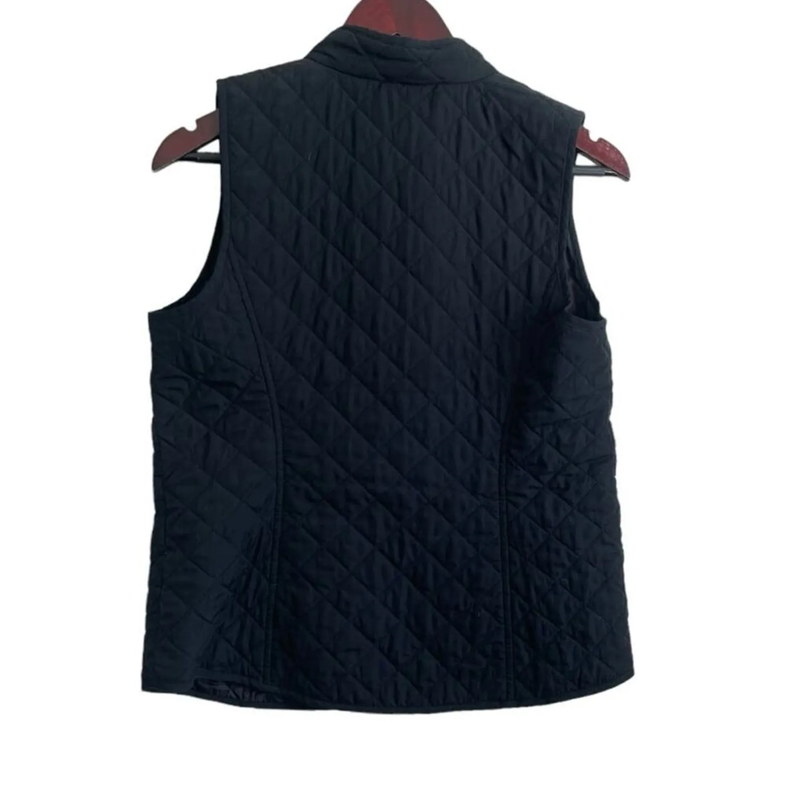 J Jill Heritage‎ Women Quilt Vest XS Black Lightweight Full Zip Gorpcore Neutral - Image 3