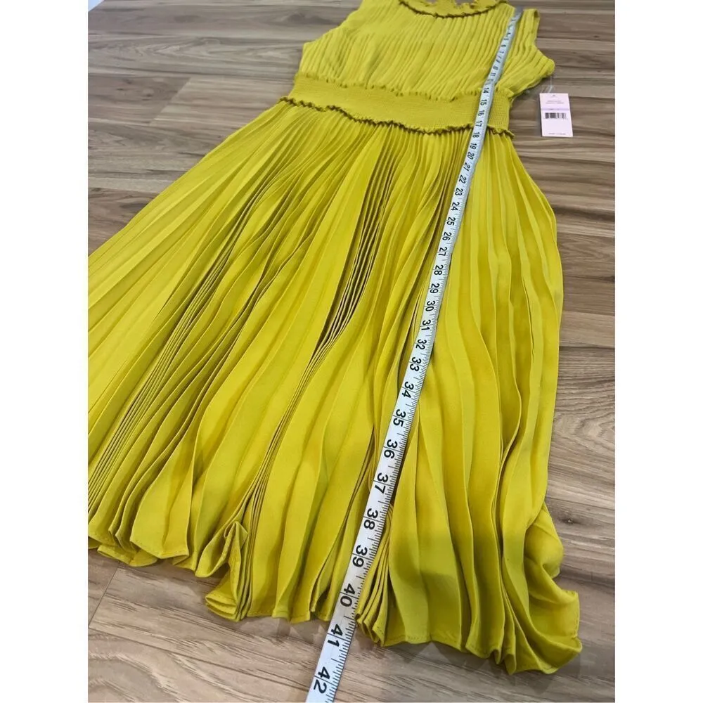 Nanette Lepore NWT Yellow Pleated / Smocked Dress Size 6 - Image 4