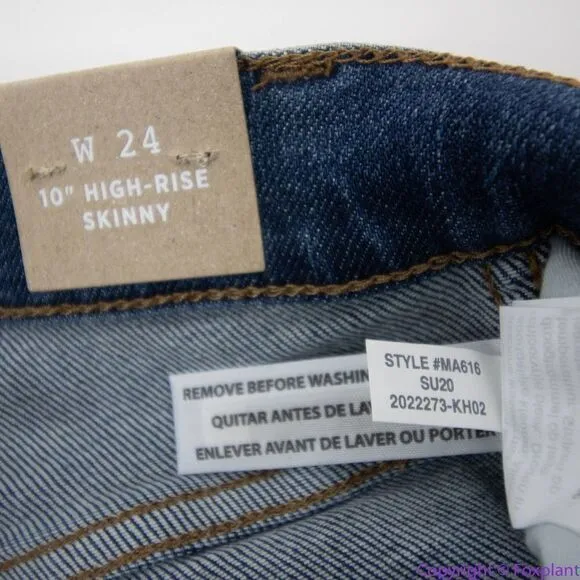 NEW Madewell 10" High-Rise Skinny Jeans‎ in Wendover Wash: TENCEL™, 24 - Image 15