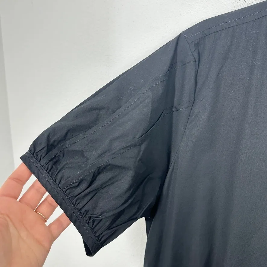 J. Crew Black Cotton Poplin V Neck Short Sleeve Tiered Ruffle Dress XXL NWT - Image 8