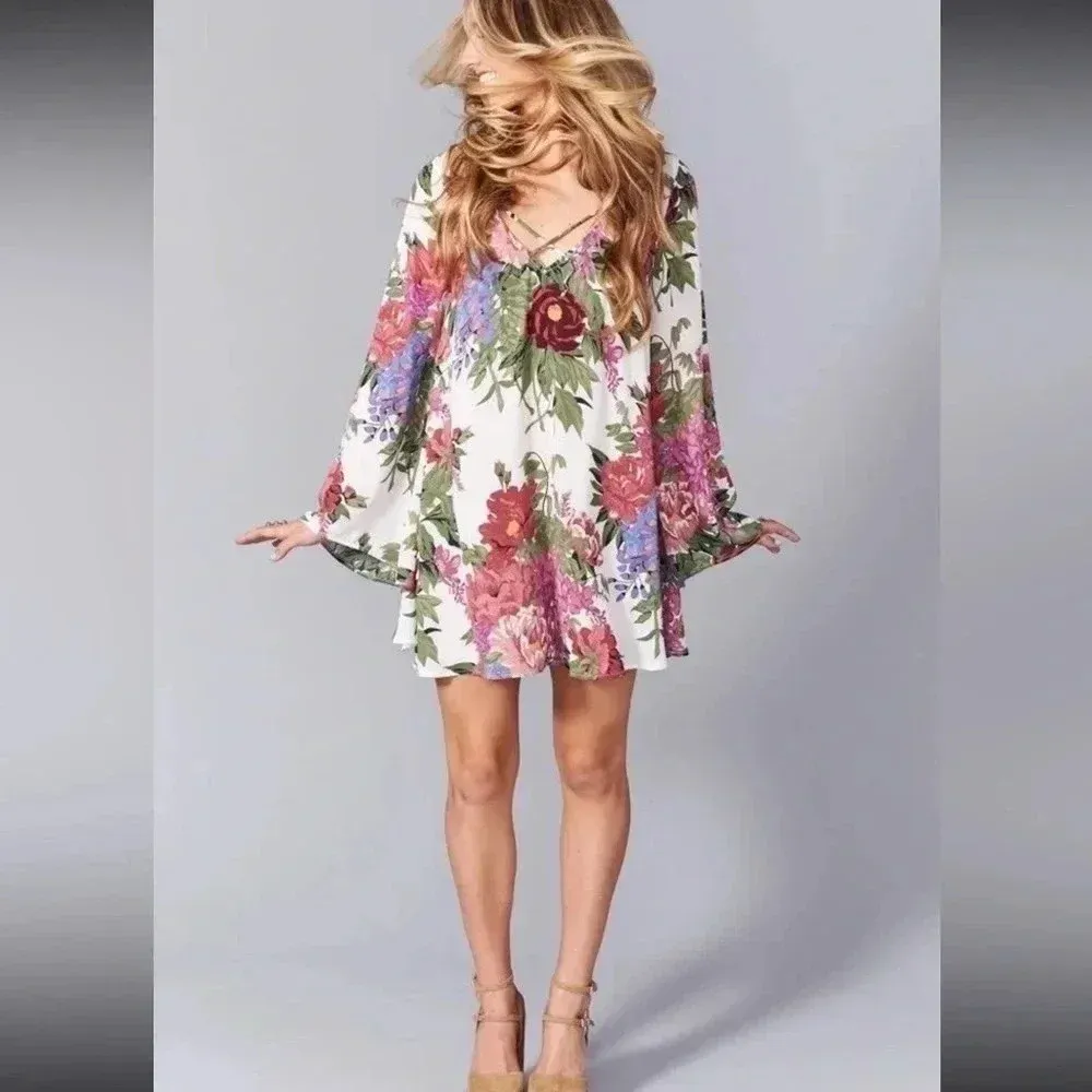 Show Me Your Mumu | Joni Flow Dress Bell Sleeve Duchess Darling Floral Size XS - Image 5
