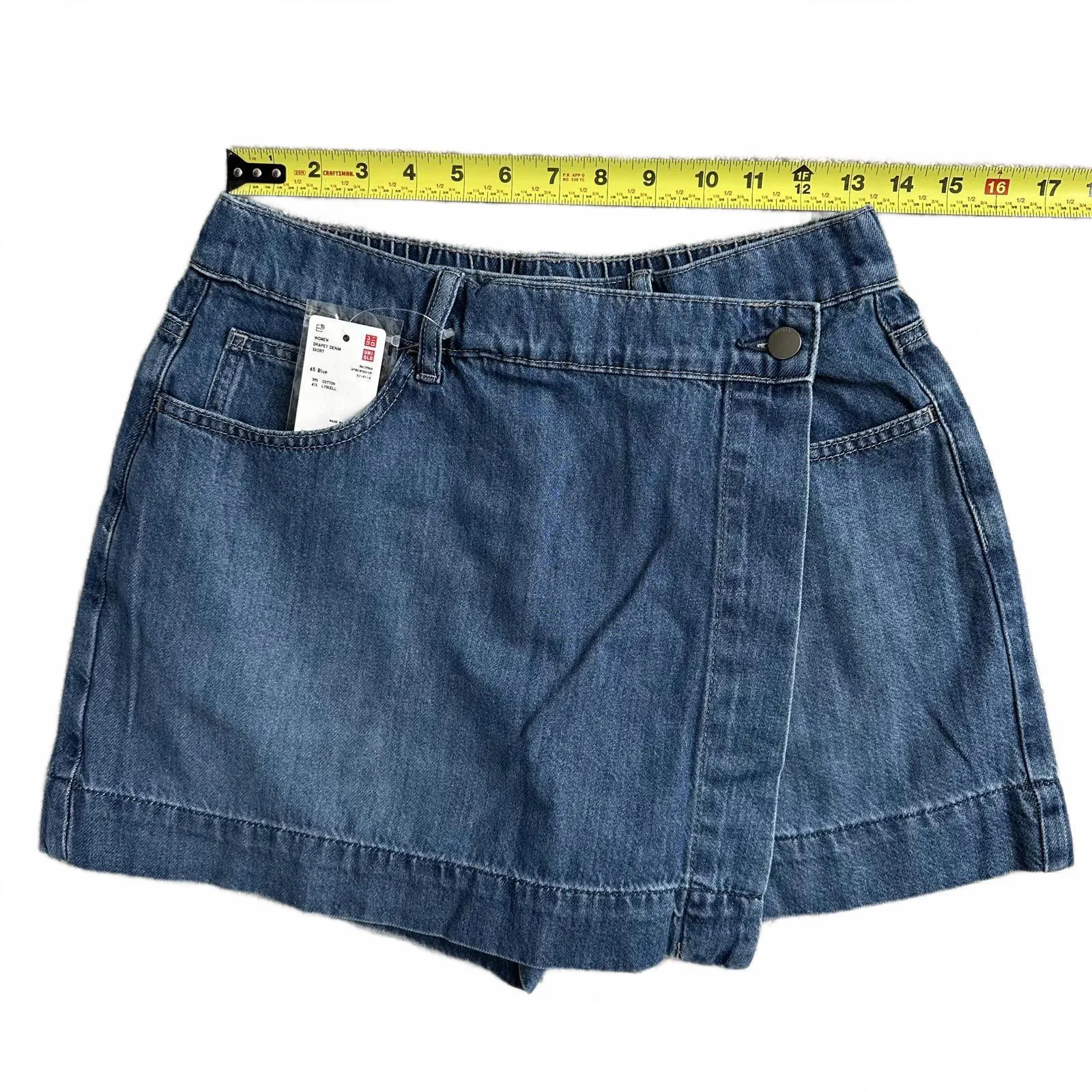 Uniqlo Drapey Denim Skort Indigo Blue NWT Medium - Image 2