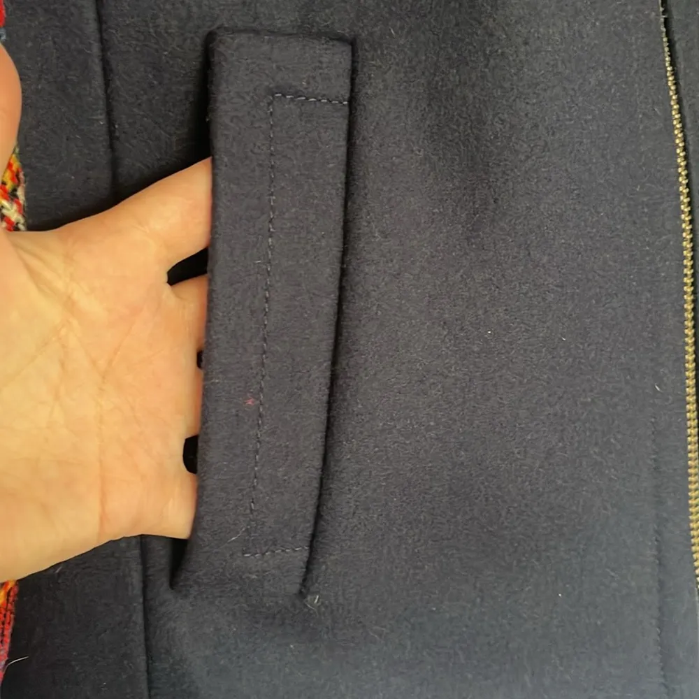 J Crew Colorblock Shetland Tartan Plaid Tassel Zipper Wool Jacket - Image 6