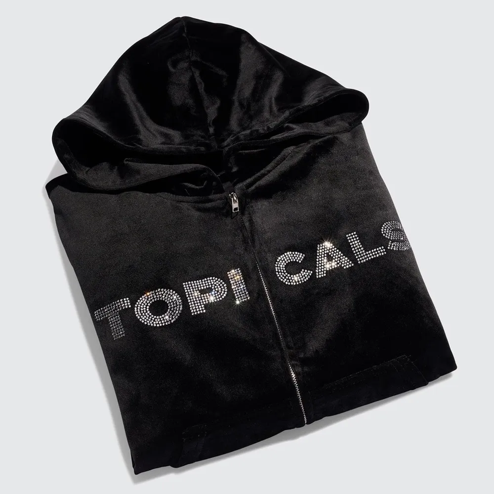 Topicals velour tracksuit hooded jacket Black - Image 4