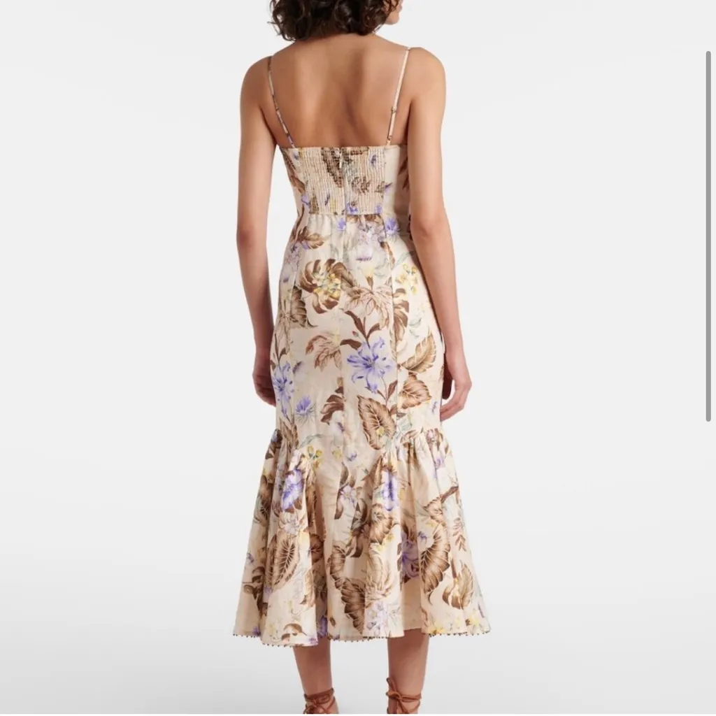 NWOT Zimmermann linen  Cream and Purple Dress - Image 5