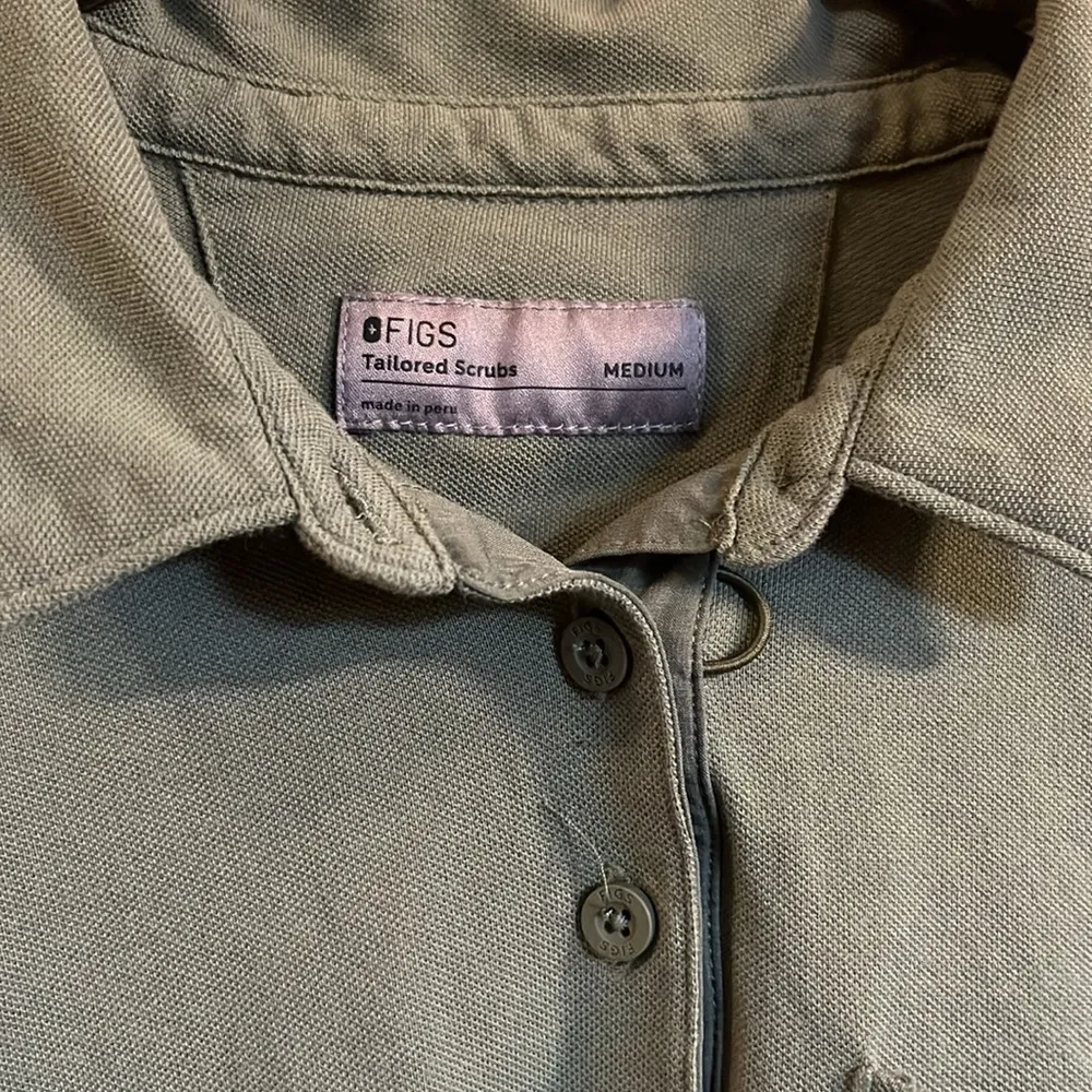 FIGSPRO Pique Longsleeve Polo Top‎ Olive Green Medium - Image 4