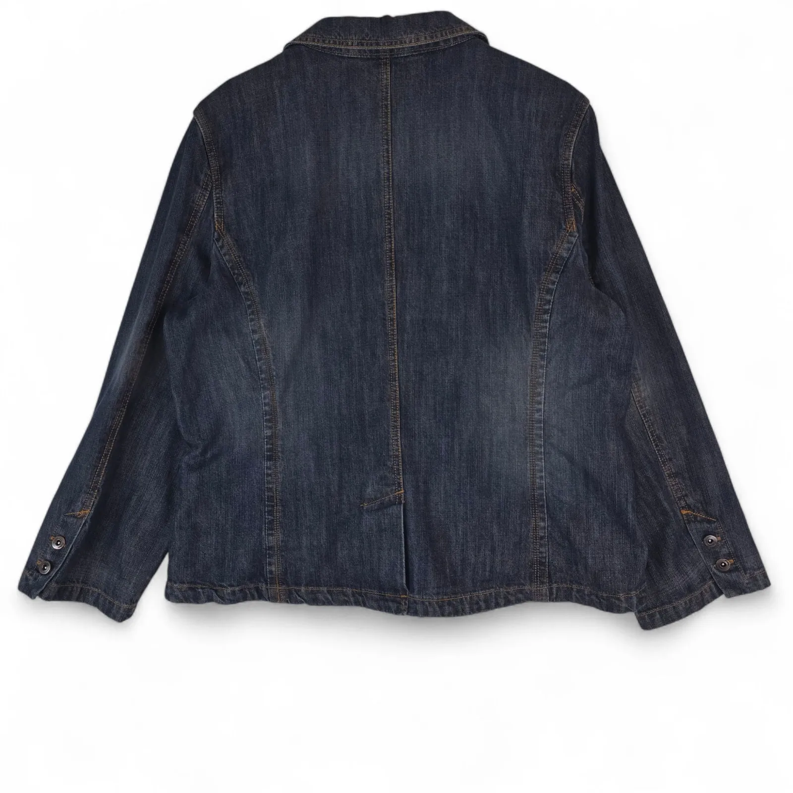 Vtg Riders Copper Collection Blazer Jacket Womens XL Embroidered Denim Jean Blue - Image 2