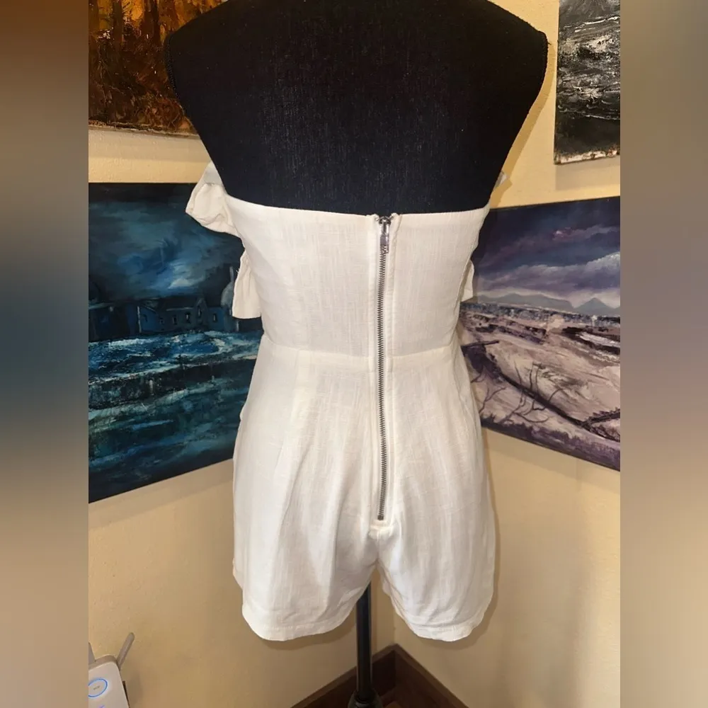Princess Polly Off White Playsuit Romper Size 6 - Image 8