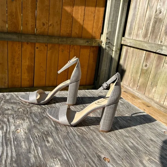 Sam‎ Edelman block heel sandal, size 9 grey silver bridesmaid casual - Image 3
