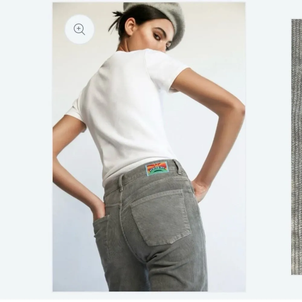 Daily Blue By AG Boost Corduroy Jeans Straight Leg High Rise Lead Grey Sz 28 NEW - Image 2