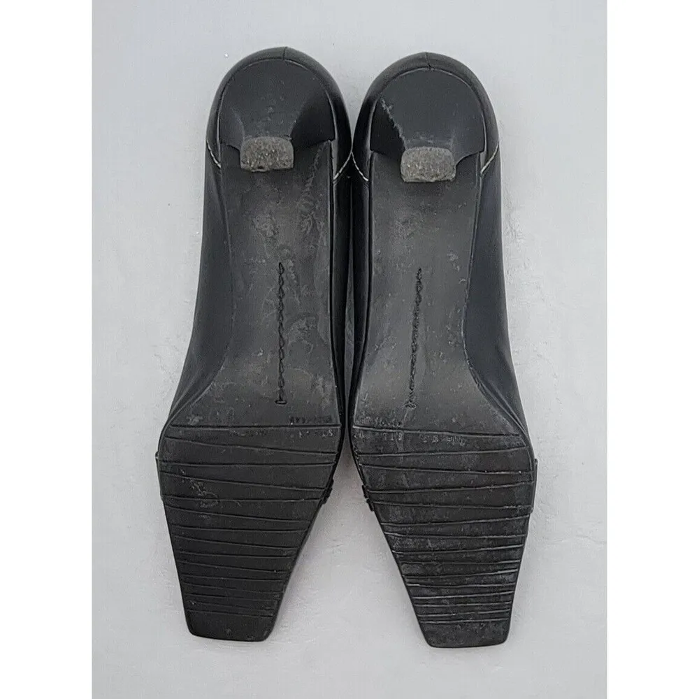 Stuart Weitzman Black Leather Oxford Heels Size 7.5 Made in Spain - Image 10