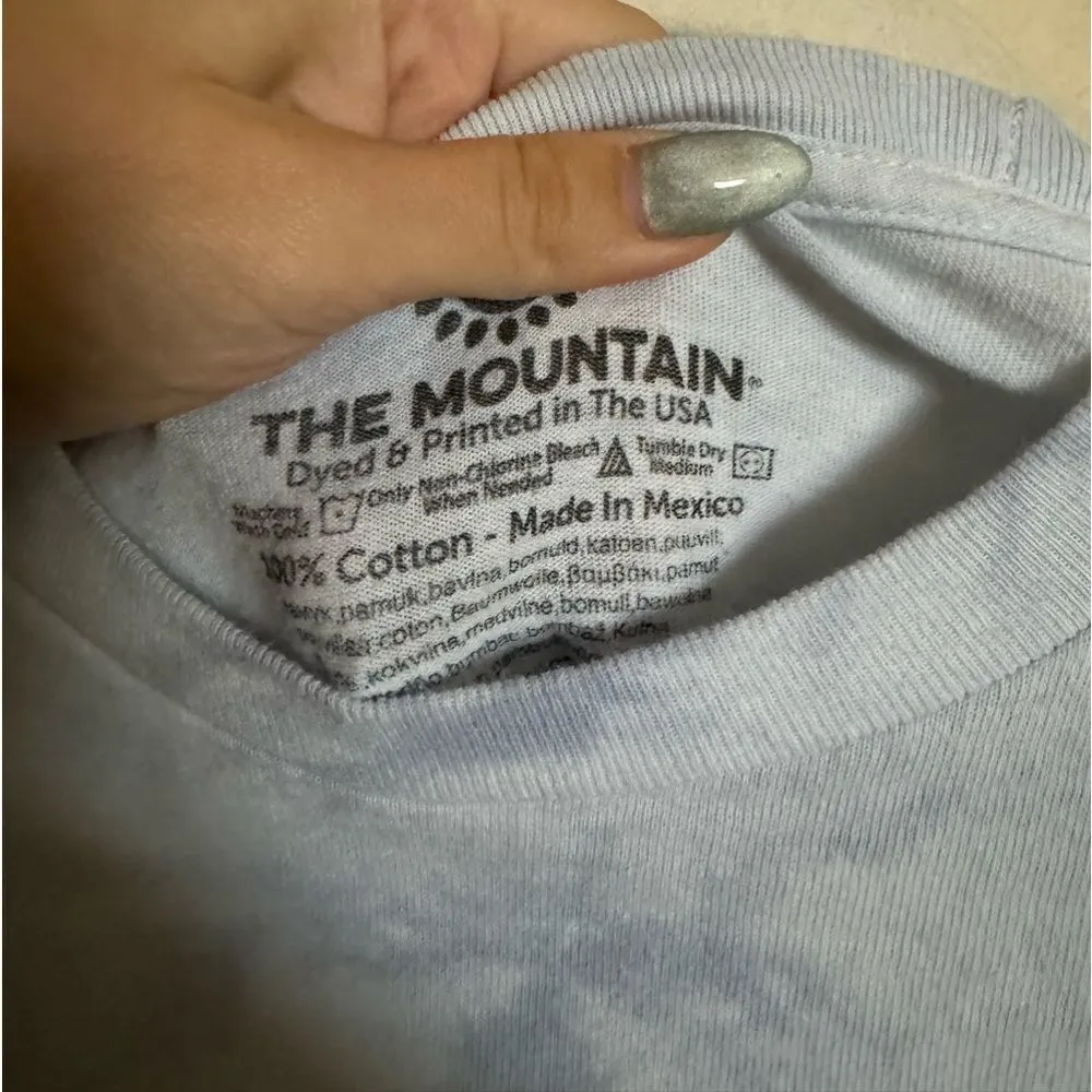 The Mountain‎ Graphic Snow White Owl Long Sleeve T-Shirt Sz L Light Blue/Grey - Image 5