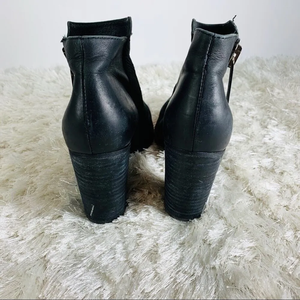 Aldo Genuine Black Leather Booties Sz 8.5 - Image 4