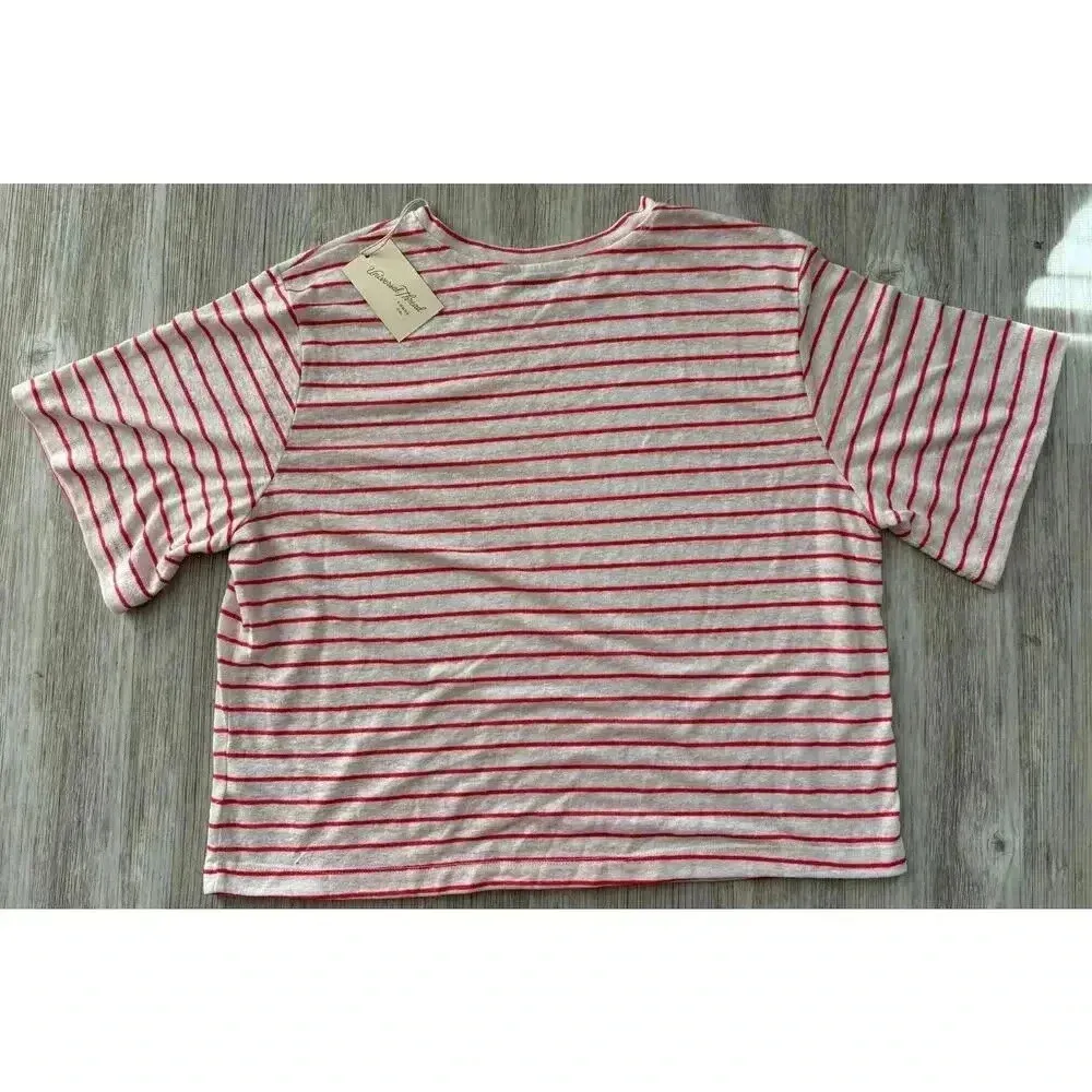 Universal Thread | Women's Striped Short Sleeve Shirt | NWT | XL - Image 2