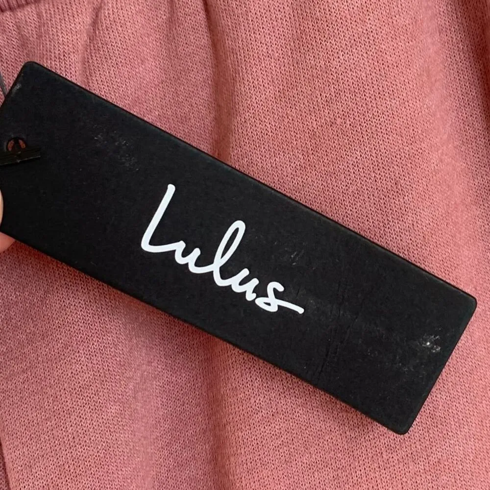 Lulus NWT  Boat House Drawstring Jogger Sweatpants in Mauve Pink - Image 9