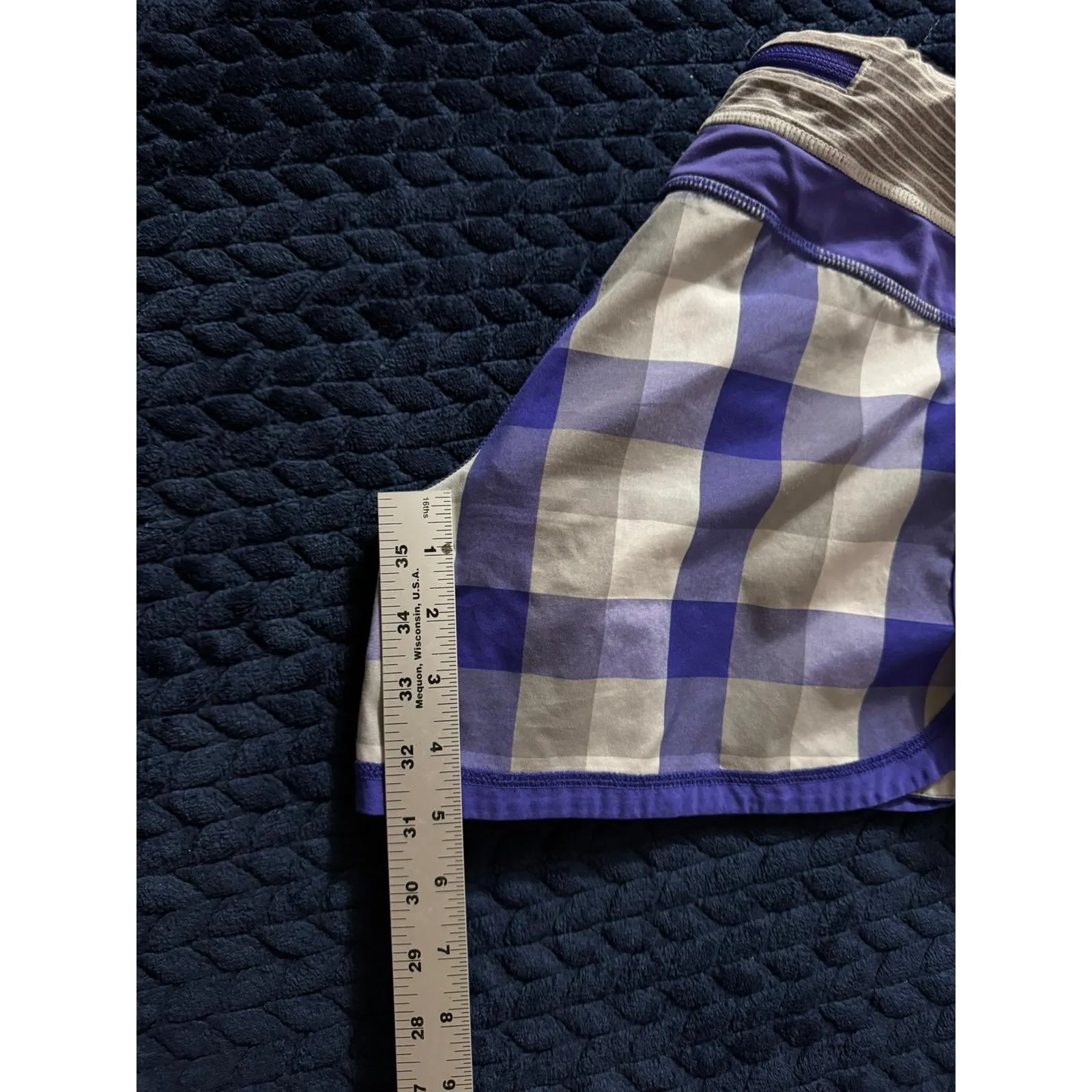 Lululemon‎ Women's Run Speed Shorts Purple Plaid Athletic Shorts Size 6 - Image 8