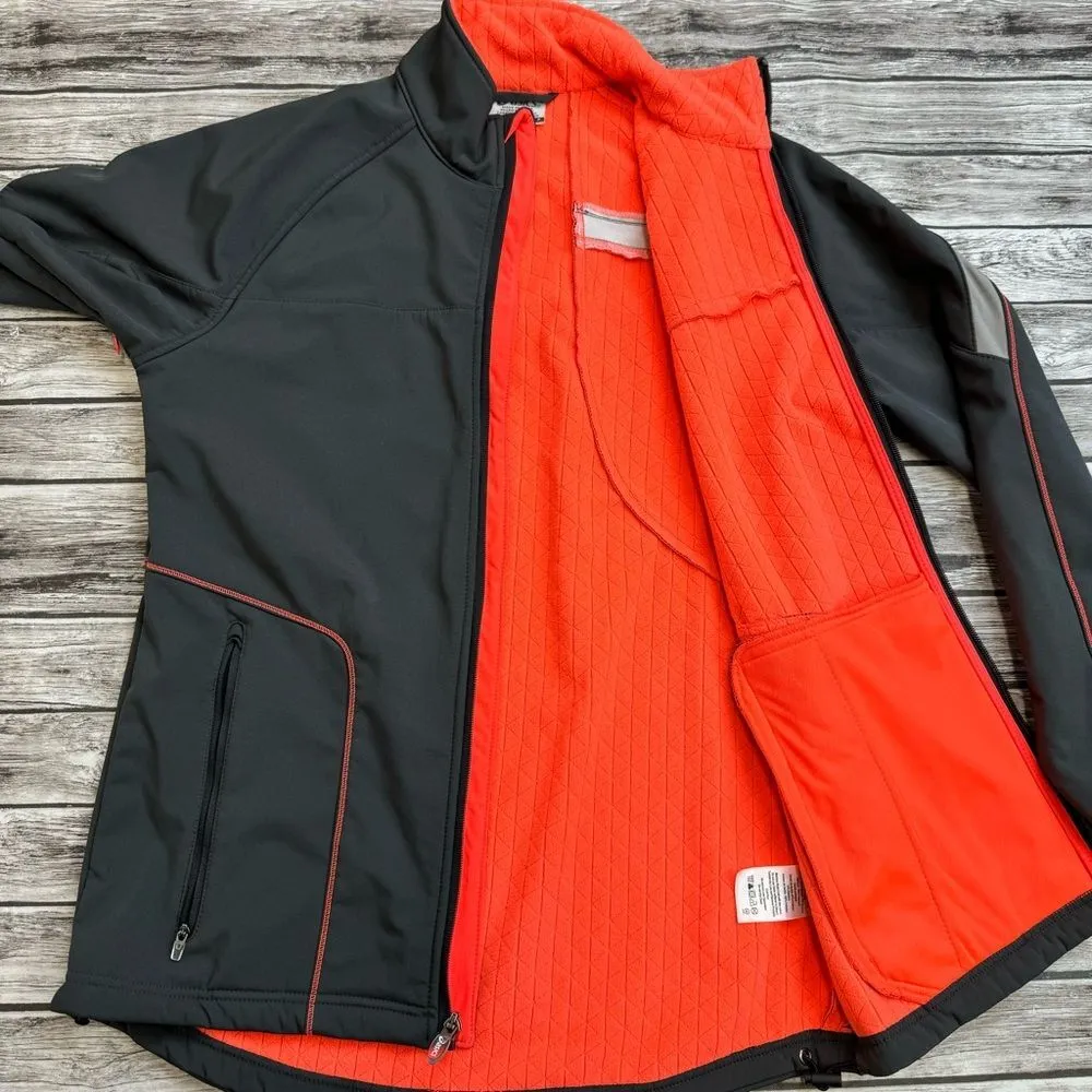 Asics Womens Lightweight Coat Jacket Grey Gray Salmon Coral S SM Small Thumbhole - Image 5