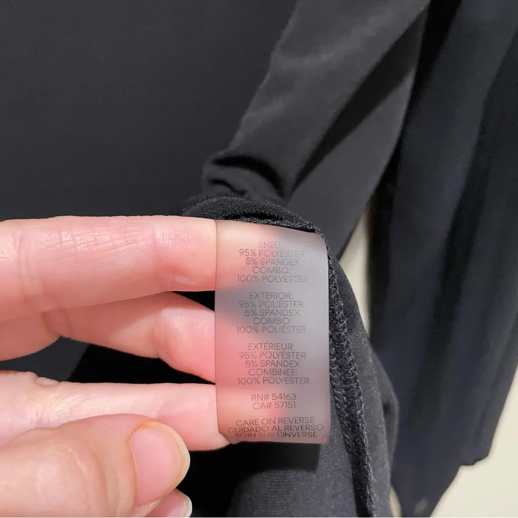 Calvin Klein Smocked Sheer Long Sleeve Sleeve Blouse Black Women’s Size Medium - Image 8