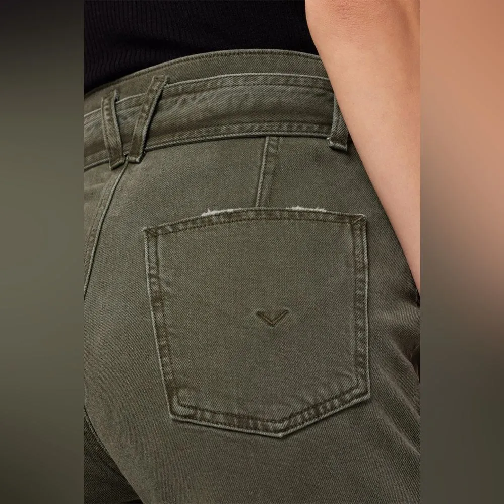 Anthropologie Hudson Utility Straight Ankle Jean with belt Rifle Green 26 NWT - Image 7