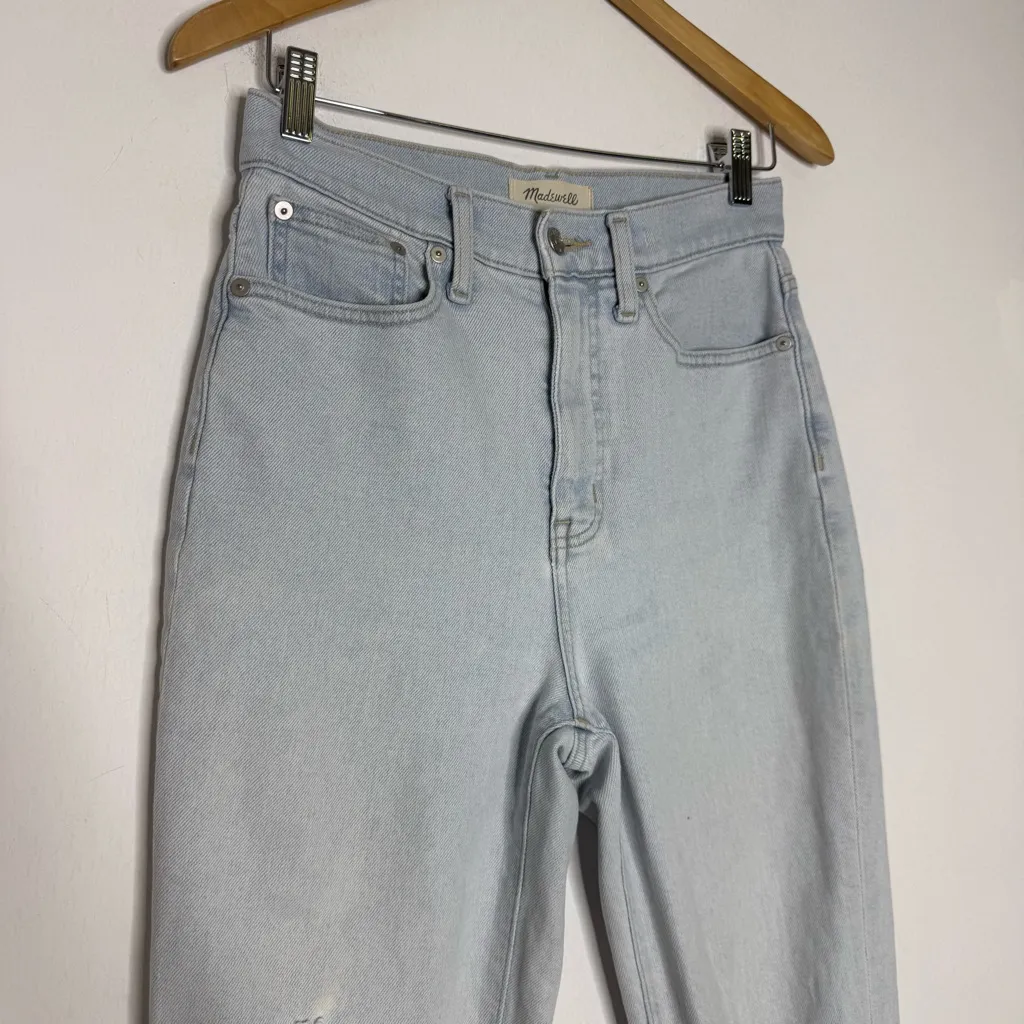 Madewell The Momjean Harman Wash Raw-Hem Edition Jeans Size 25 Style MC583 - Image 8