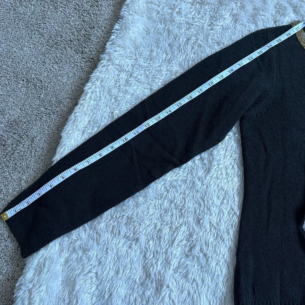 Vintage Isabella Bird Medium Merino Angora Cashmere Beaded Brown Sweater Green - Image 8