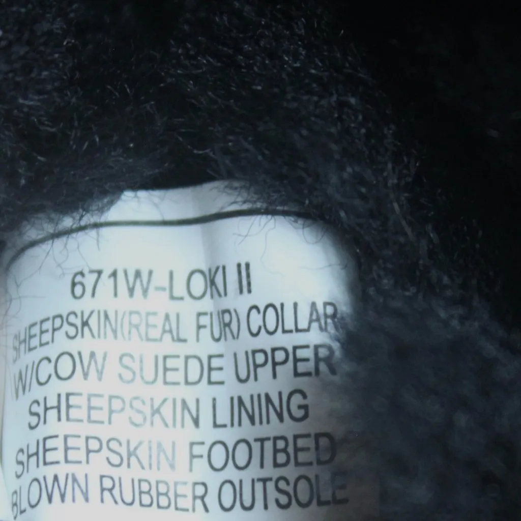 BearPaw Black Loki II Real Sheepskin Cow Suede Wool Indoor / Outdoor Slipper 6 - Image 9
