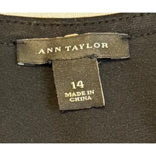 Ann Taylor Black Sleeveless Sheath Dress V-Neck Career Professional Cocktail #‎ - Image 5