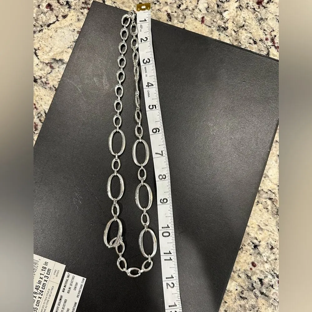 Vintage Crown Trifari Necklace  silver adjustable necklace, modernist, 70s boho - Image 4