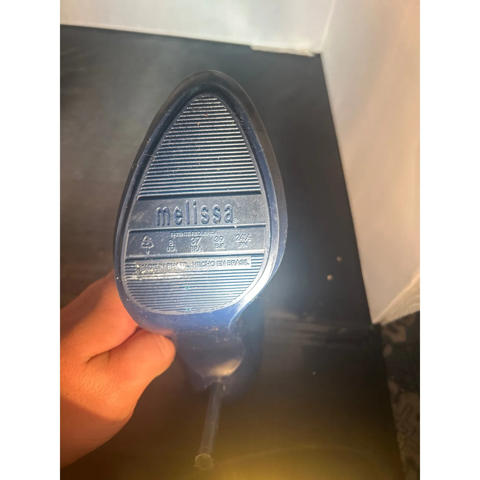 Melissa Navy Blue Peep Toe‎ Heels with Studded Back Detail Elegant - Image 6