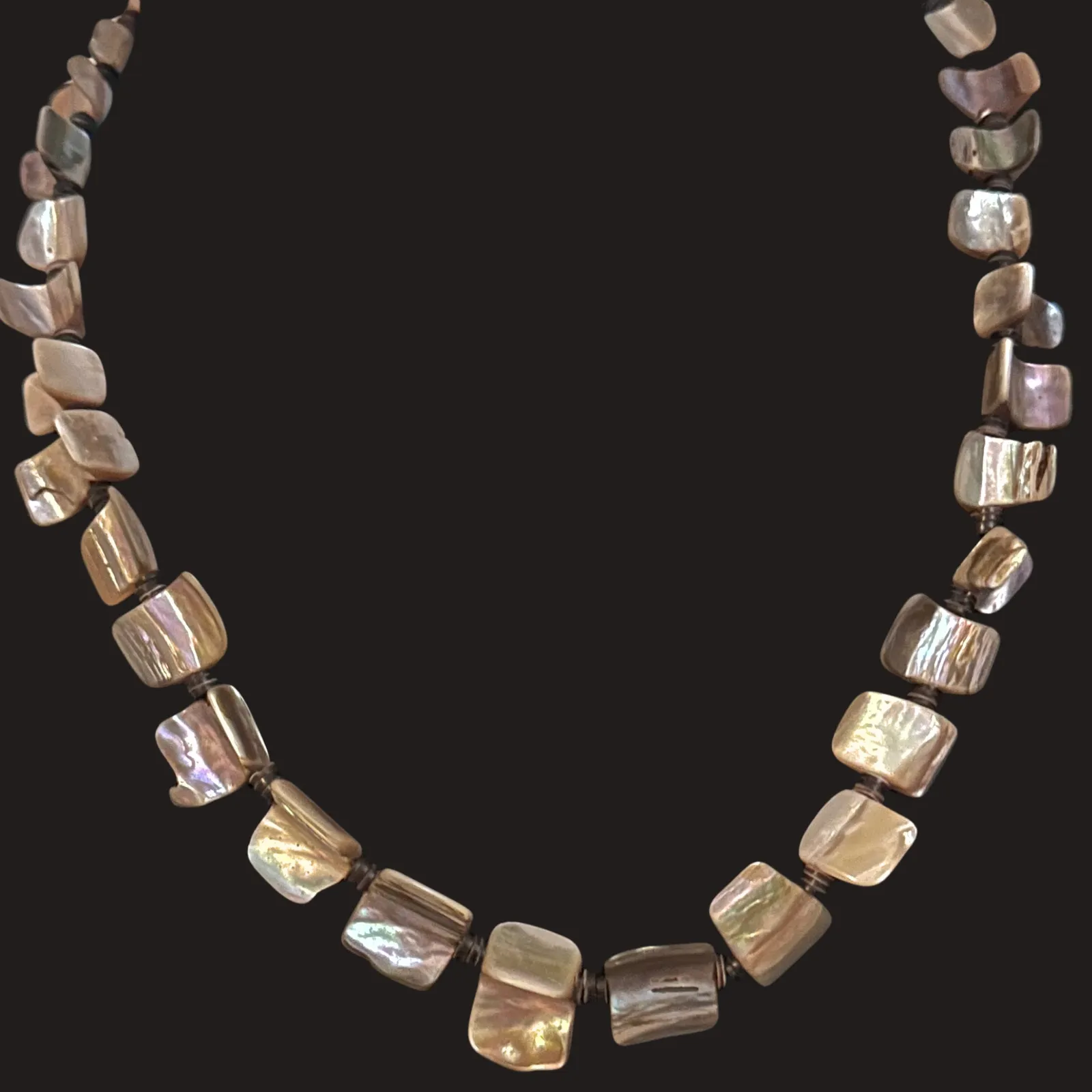 Abalone Mother of Pearl Heishi Necklace –‎ Southwestern Boho Navajo Style - Image 2