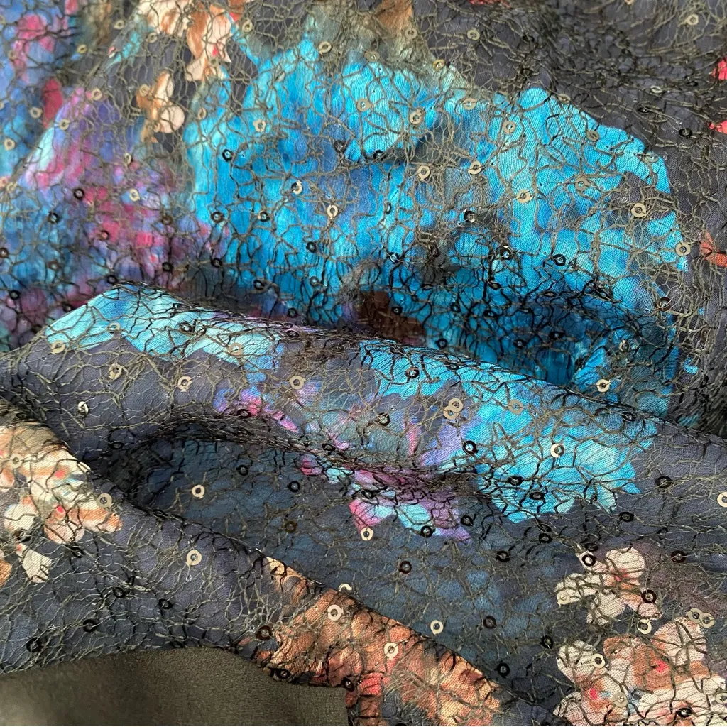 Tiffany Rose Jasmine Natalie Sequin Floral Maxi Long Dress size 4 made England Black - Image 13