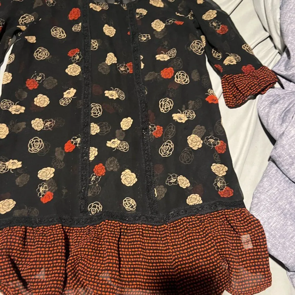 Moulinette Soeurs Anthropologie Silk Floral Dress size XS - Image 10