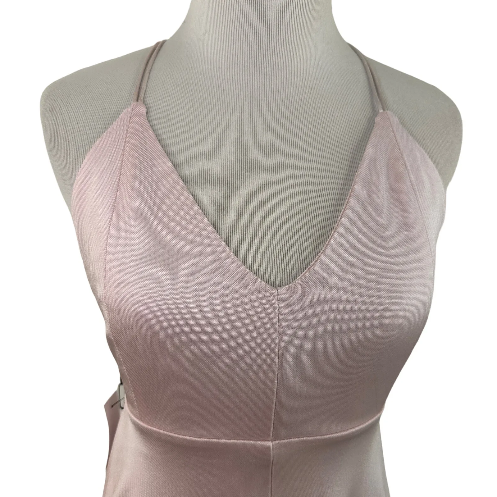 Wilfred Free Aritzia Light Pink Shimmery Spaghetti Rieke Mini Dress NWT XS - Image 2