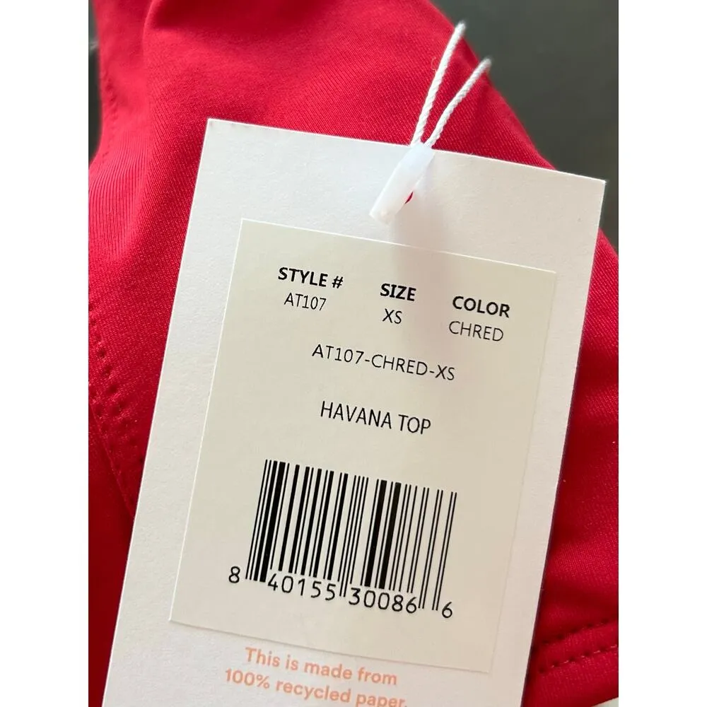 Andie Swim The Havana Bikini Top in Cherry Red XS NWT - Image 6