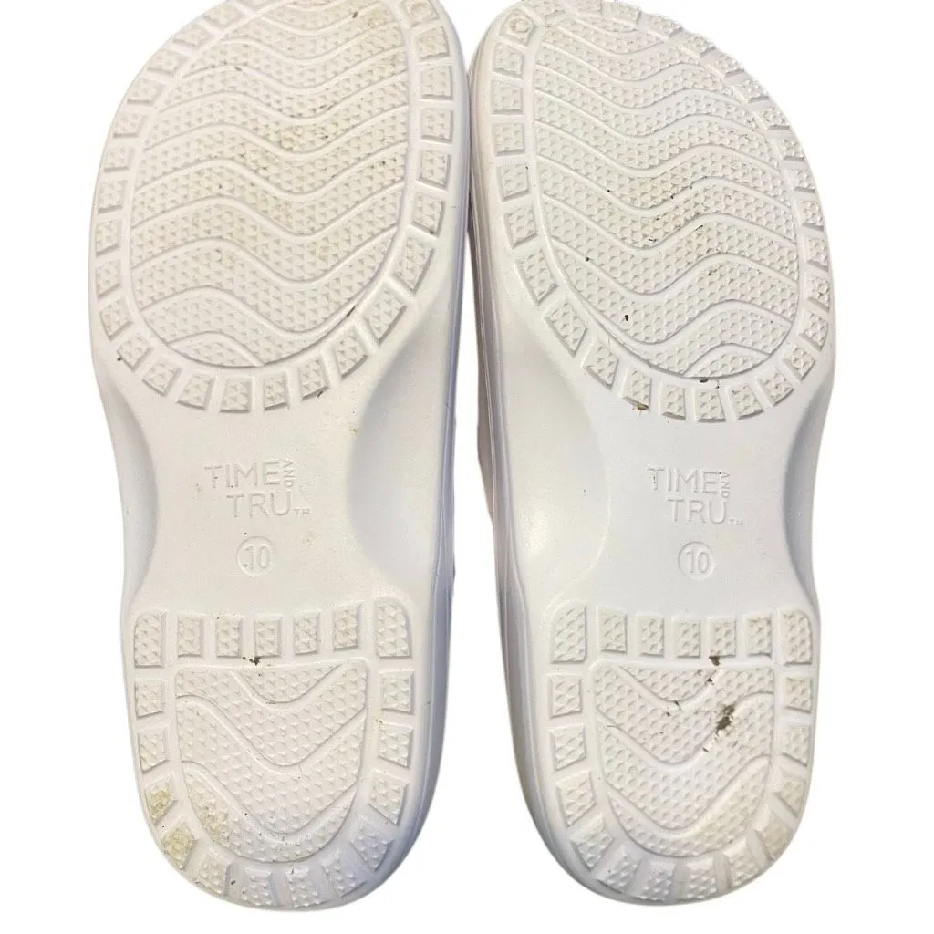 Time & Tru white clogs with faux fur inside size 10 - Image 5