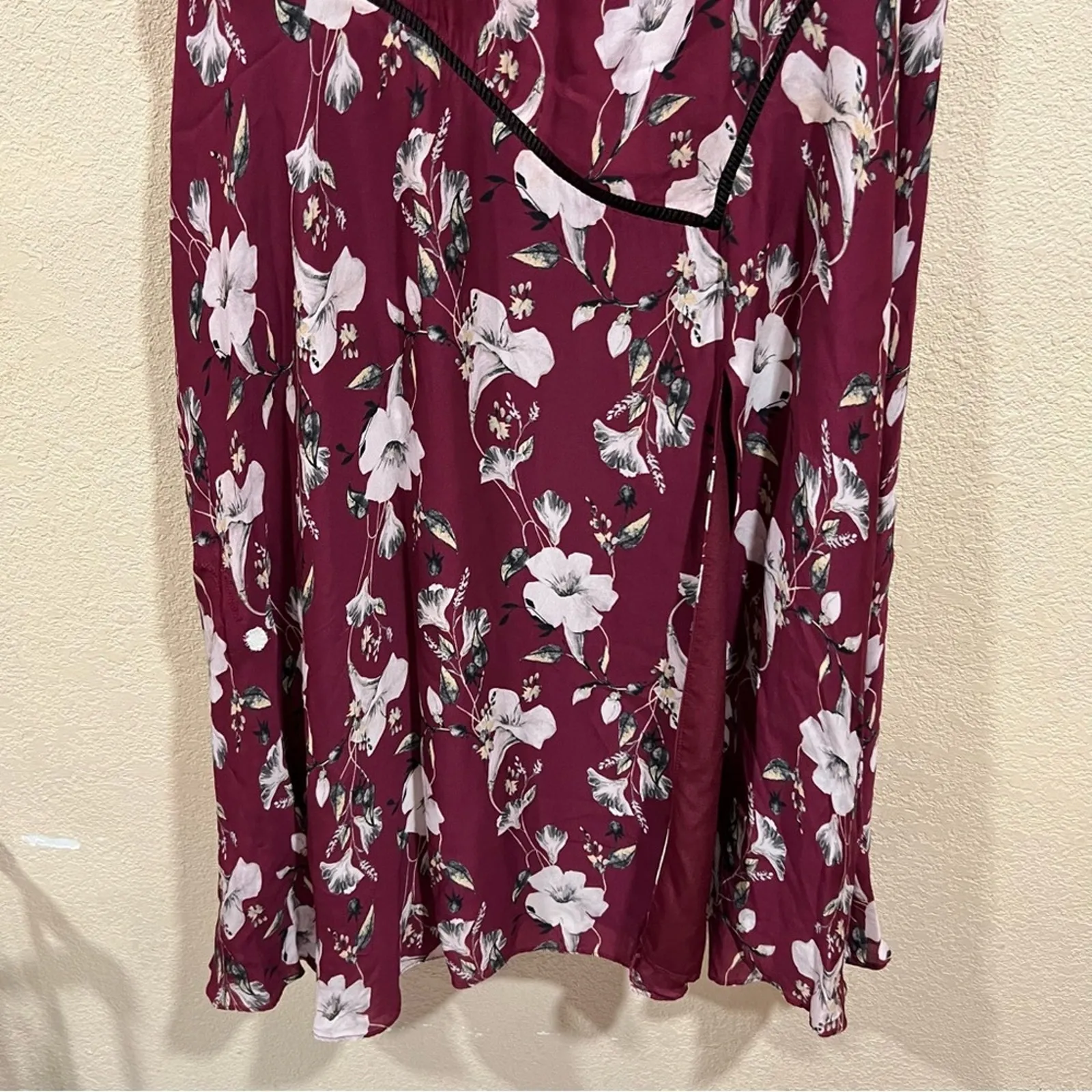 La Maison Talulah Cannes Burgundy Floral One Shoulder Midi Dress plus size 4XL - Image 5