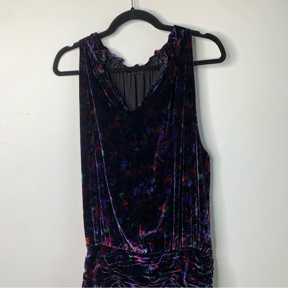 Ramy Brook silk velvet‎ velour floral Dolores halter mini dress size 14 party - Image 8