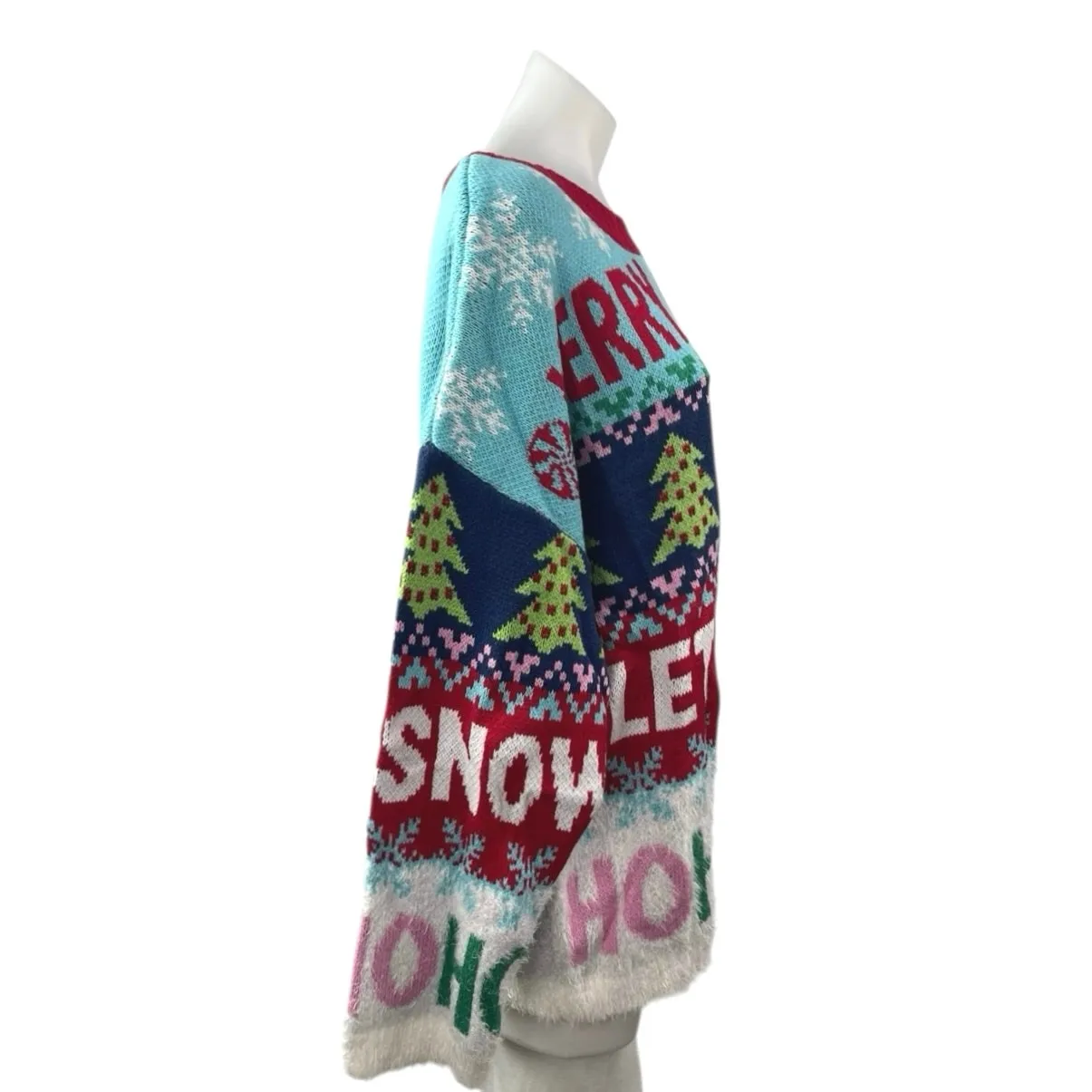 NEW 33 Degrees Merry & Bright Multicolor Christmas Holiday Sweater Top Size L Size L - Image 2