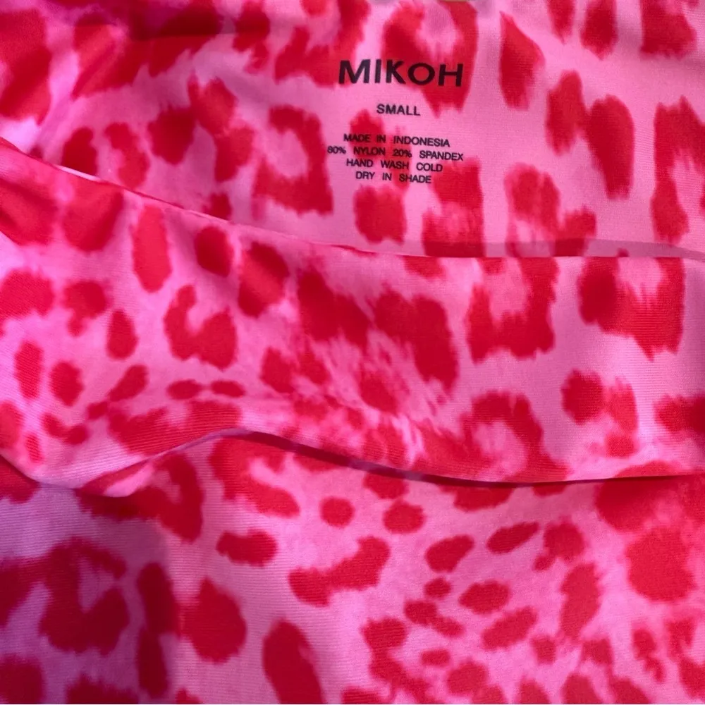 Mikoh Lami Pink Leopard Print Bikini Set Size Small EUC‎ - Image 4