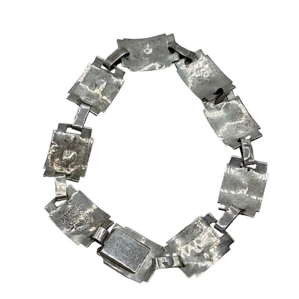 Jorge Castillo (JC) Taxco Mexico sterling silver 925 Abalone link bracelet - Image 2