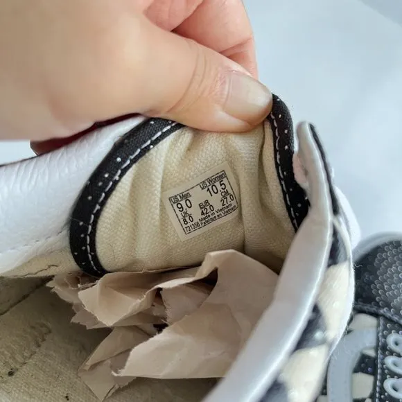 VANS‎ PRIMARY CHECK OLD SKOOL SHOE BLACK/WHITE CHECKS LACE UP WOMENS 10.5… - Image 4