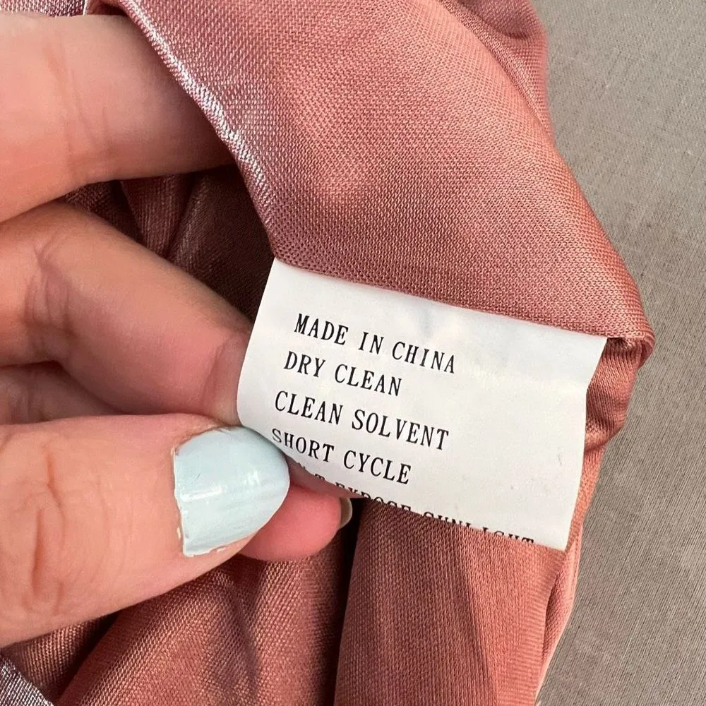 Revelry desert rose satin bridesmaids gown size 6 - Image 8