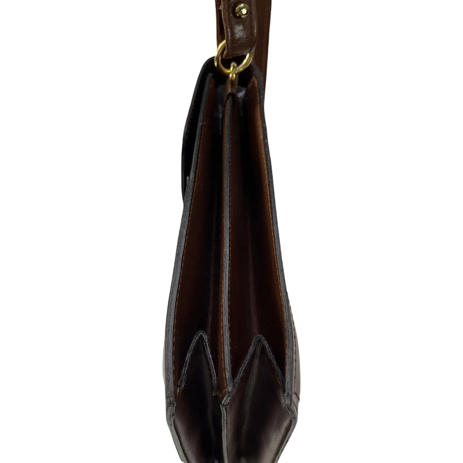 Vintage Yves Saint Laurent Brown Leather Shoulder Bag Model DE 3133 BR 1970 - Image 6