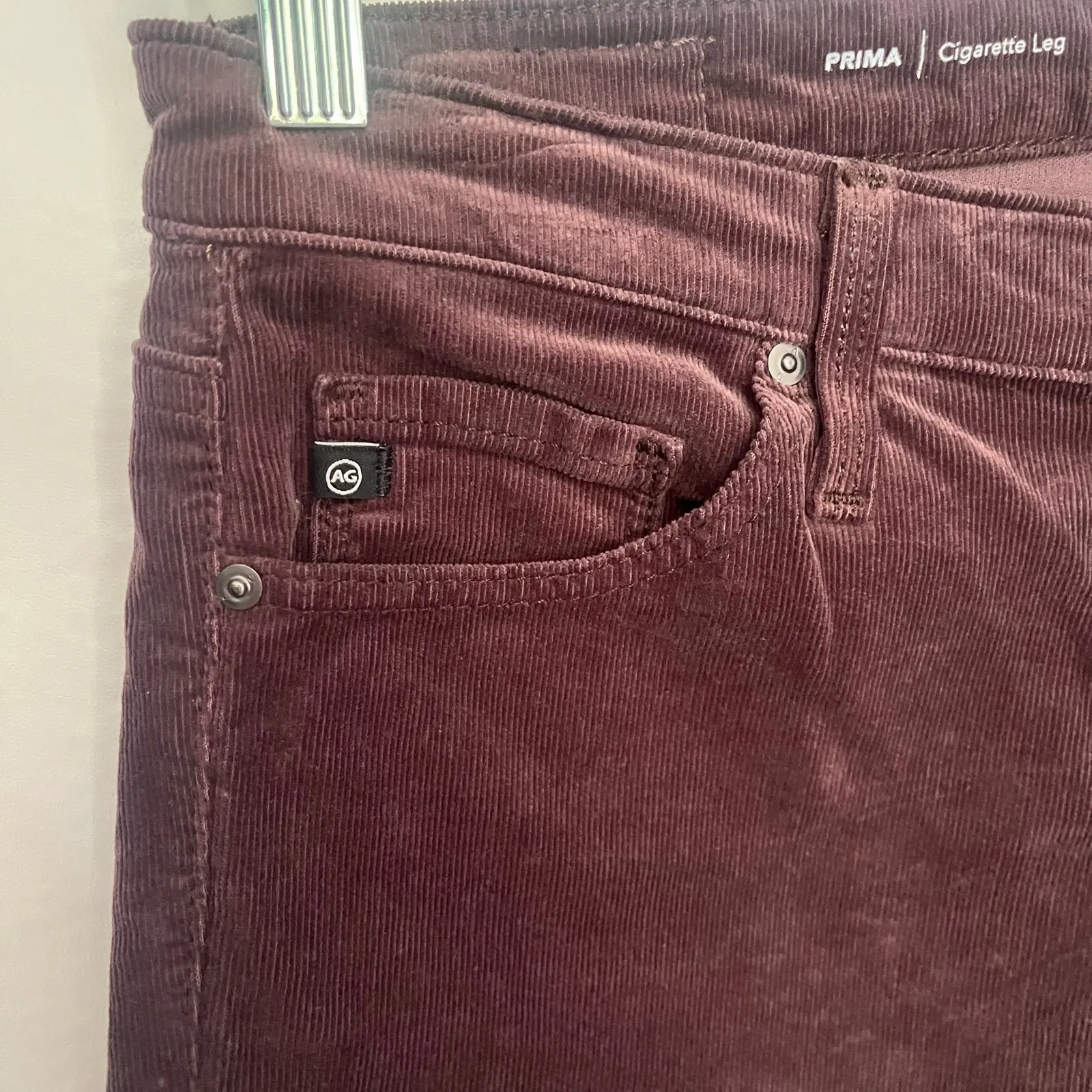 AG Adriano Goldschmied Corduroy Womens Pants Sz 27 Y2k Preppy Fall Cigarette Brown - Image 4