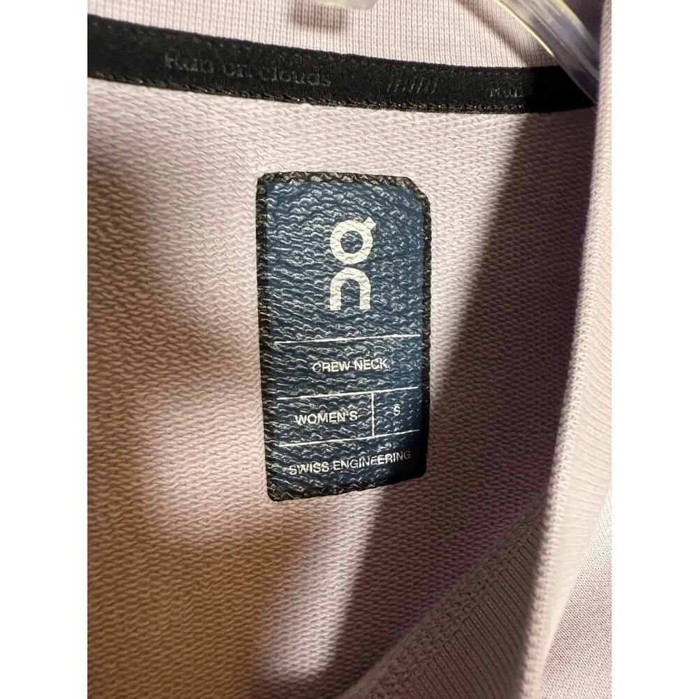 ON Cloud Crew Neck Long Sleeve Essential Lilac Sweatshirt Sz. S Purple - Image 4