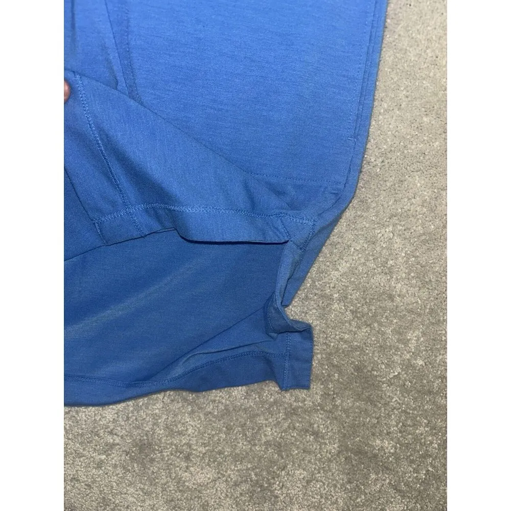 ll Bean Blue V Neck Draw String Dress‎ Pockets Split Hem EUC - Image 5