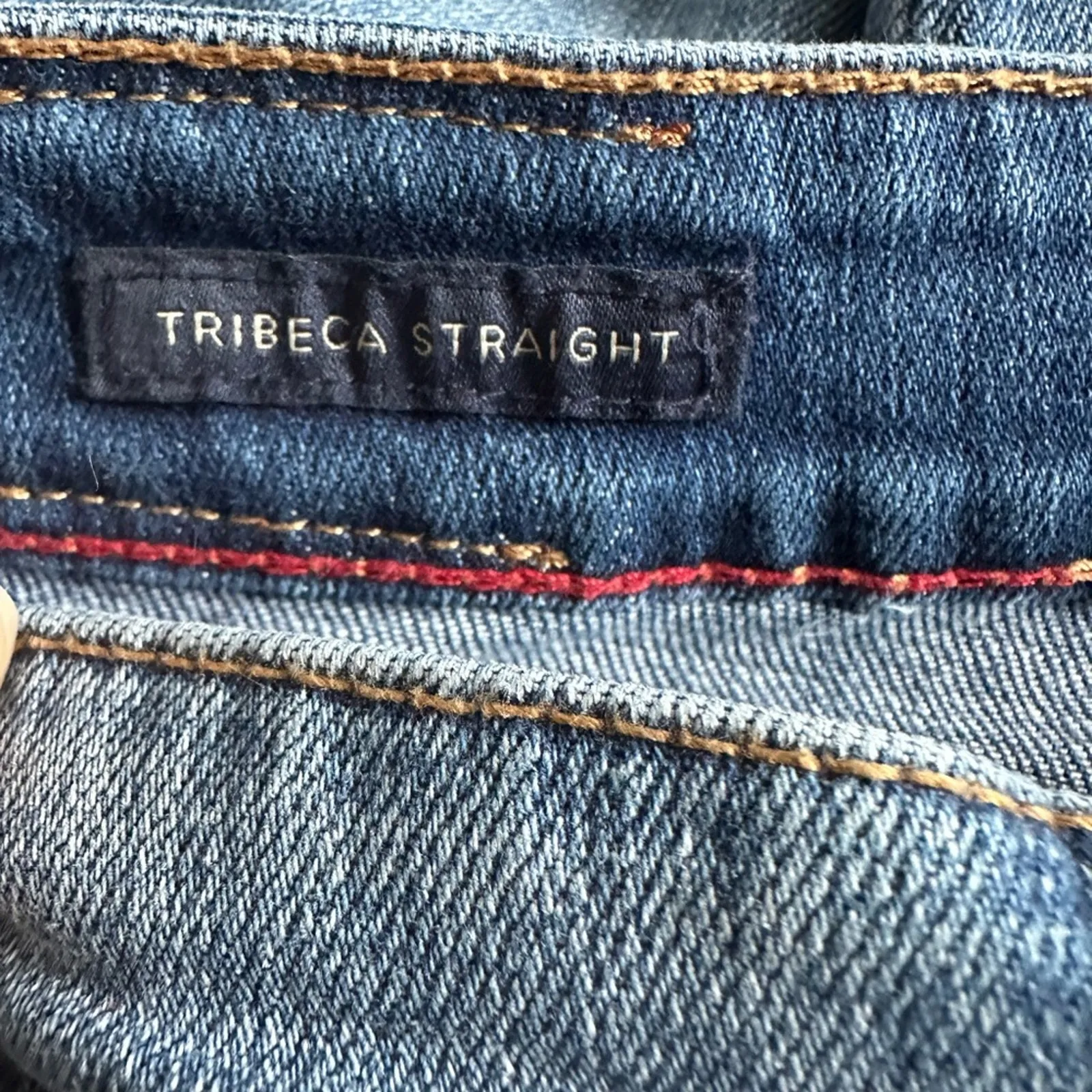 Tommy Hilfiger Tribeca Straight Blue Jeans Size 2 Silver Bar Logo Classic - Image 9