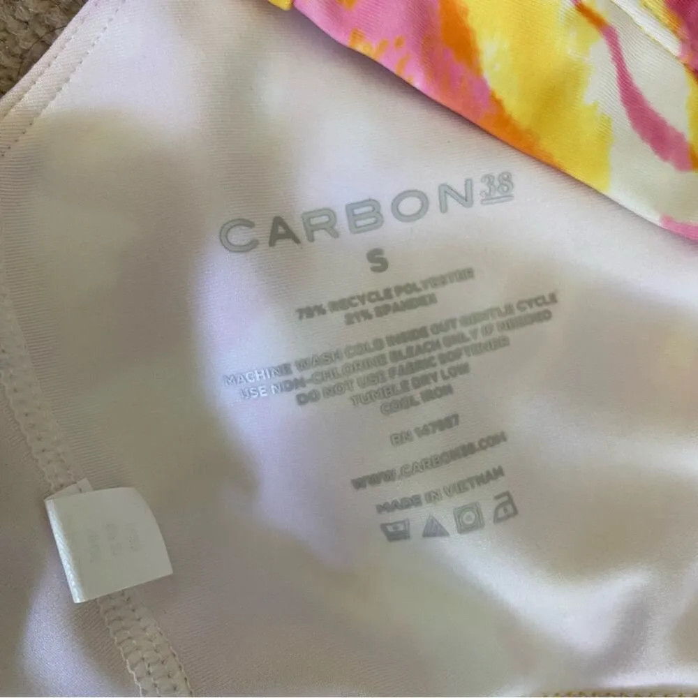 Carbon 38  Multi Tie Dye Cross Back Bra Size Small - Image 4