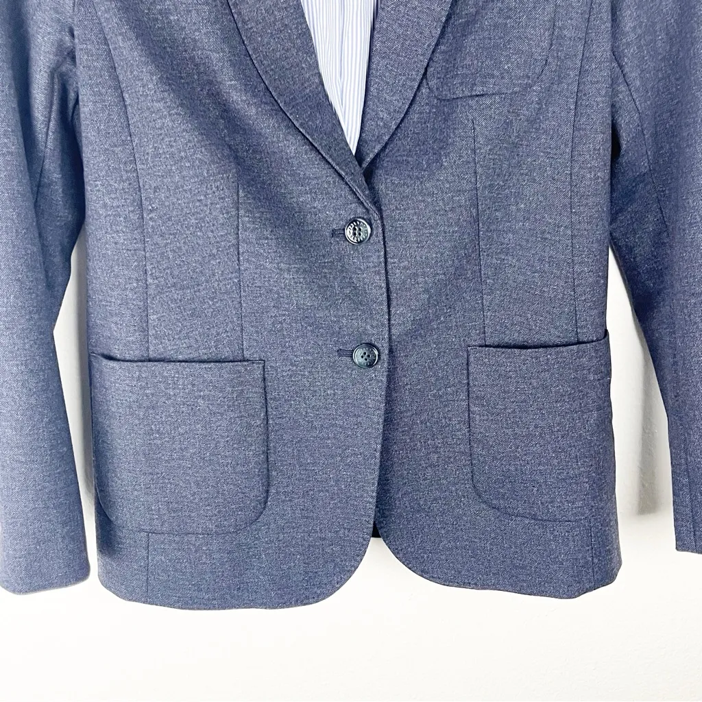TALBOTS Aberdeen Blue Lined Two Button Closure Flat Pockets Blazer, Size 6 - Image 8