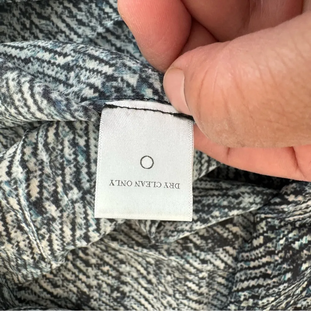 A.L.C. Womens Night Gown Size Small 100% Silk Button Front Sleep Dress Gray Blue - Image 9